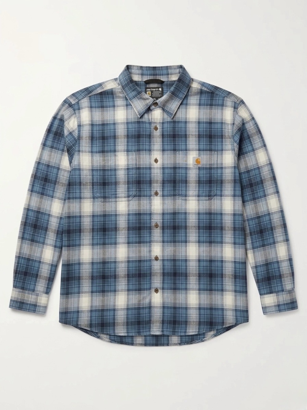 Carhartt Men's Blue Plaid Relaxed Fit Flannel Shirt Size 2XL
